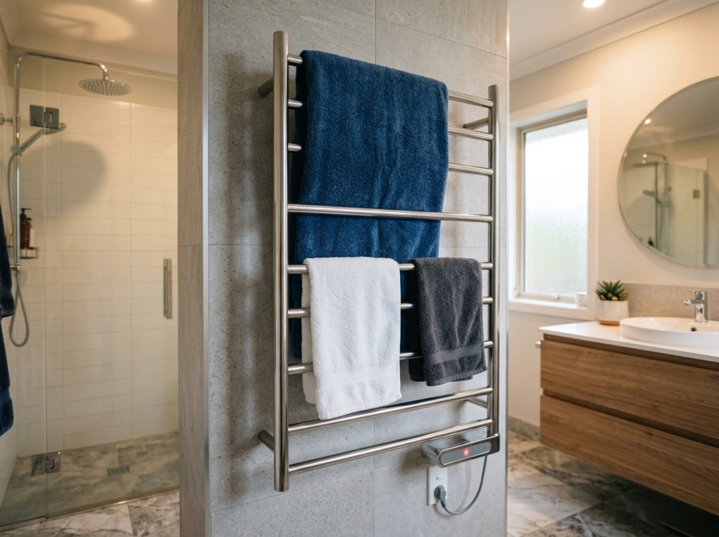 Toallero con calefacción de baño comercial