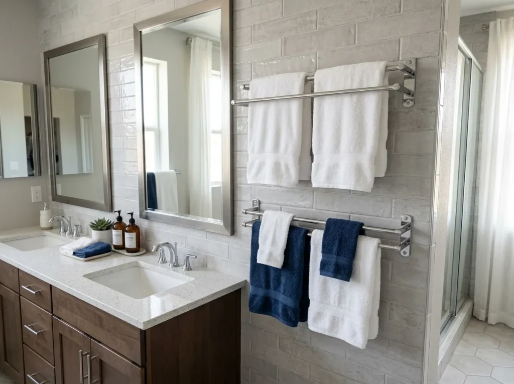 China Double-Layer Bathroom Towel Rack Factory