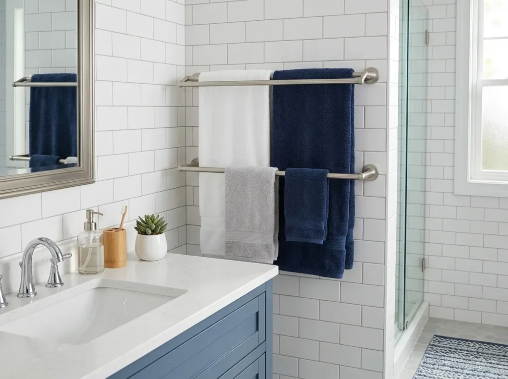 Custom double-layer stainless steel towel rack
