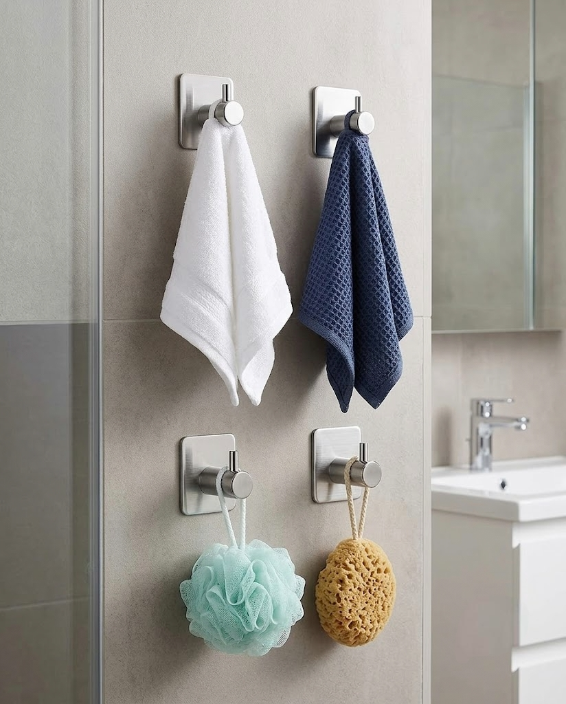 Estante adhesivo para toallas adhesivas para baños sin taladro