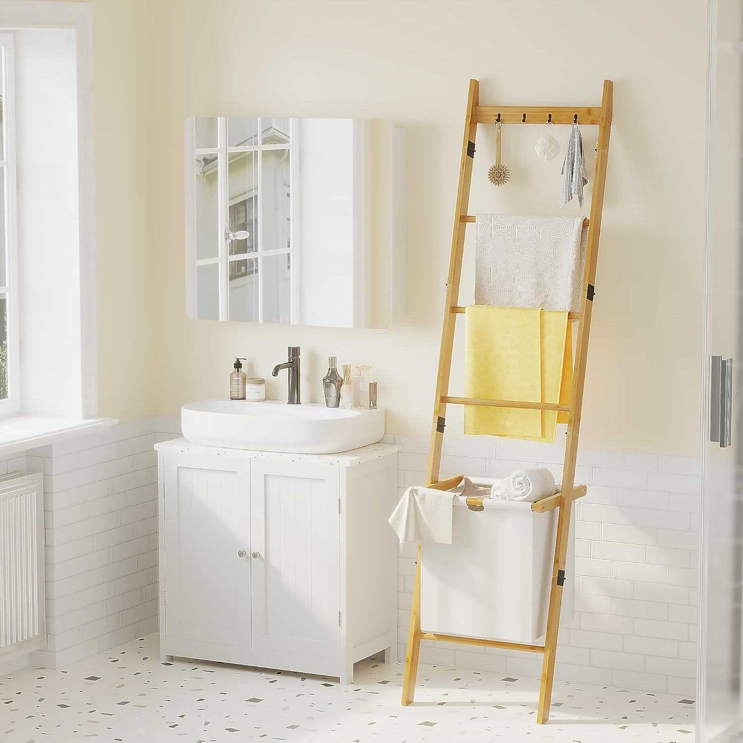 Bamboo Ladder Towel Rack-3.