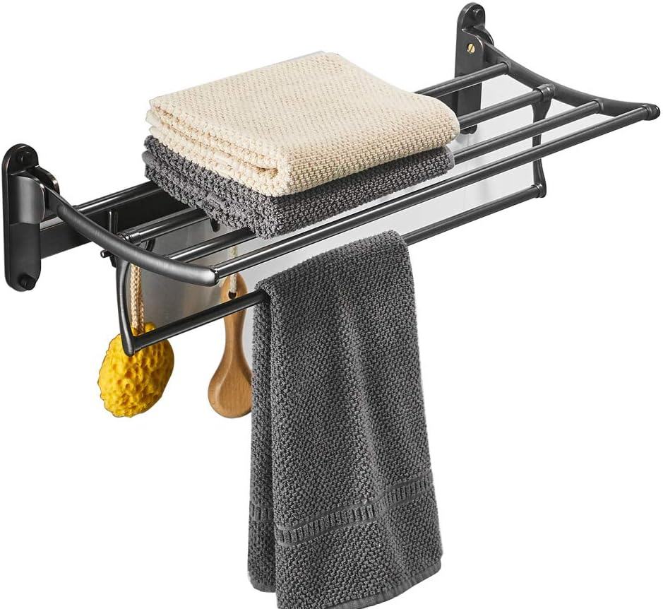 Bathroom Towel Shelf Rack With Hooks-1.
