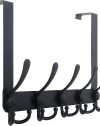Black Over Door Bathroom Towel Rack -1 Black Over Door Bathroom Towel Rack -1