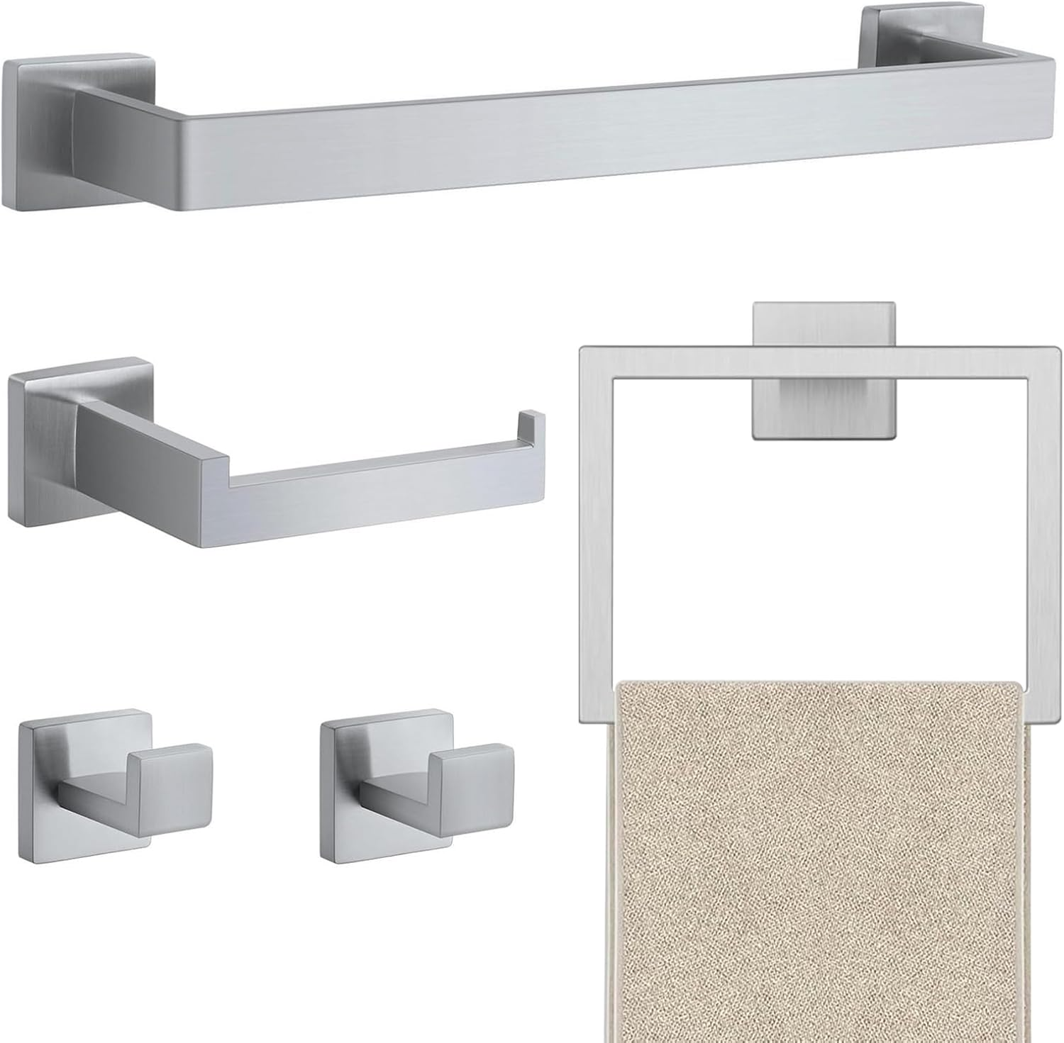 Brushed Nickel Hand Towel Rack-1