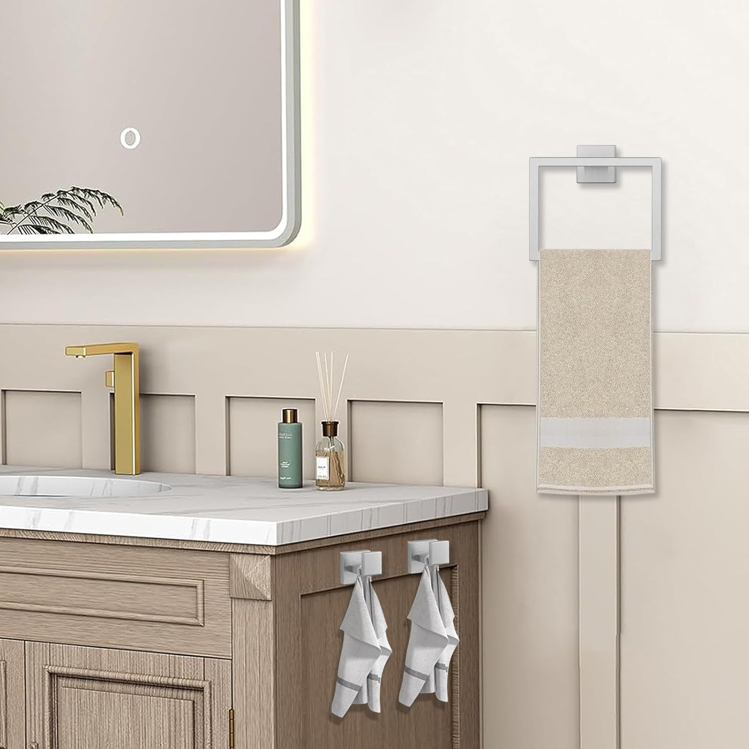 Brushed Nickel Hand Towel Rack-2. Brushed Nickel Hand Towel Rack-2.
