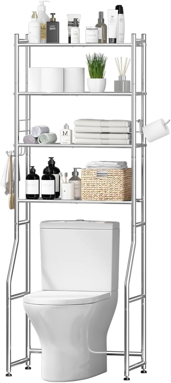 Chrome Bathroom Towel Rack Shelf -1.