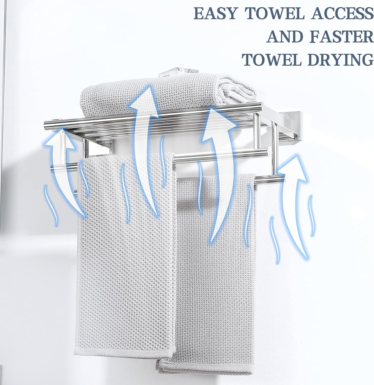 Chrome Double Towel Rack -2