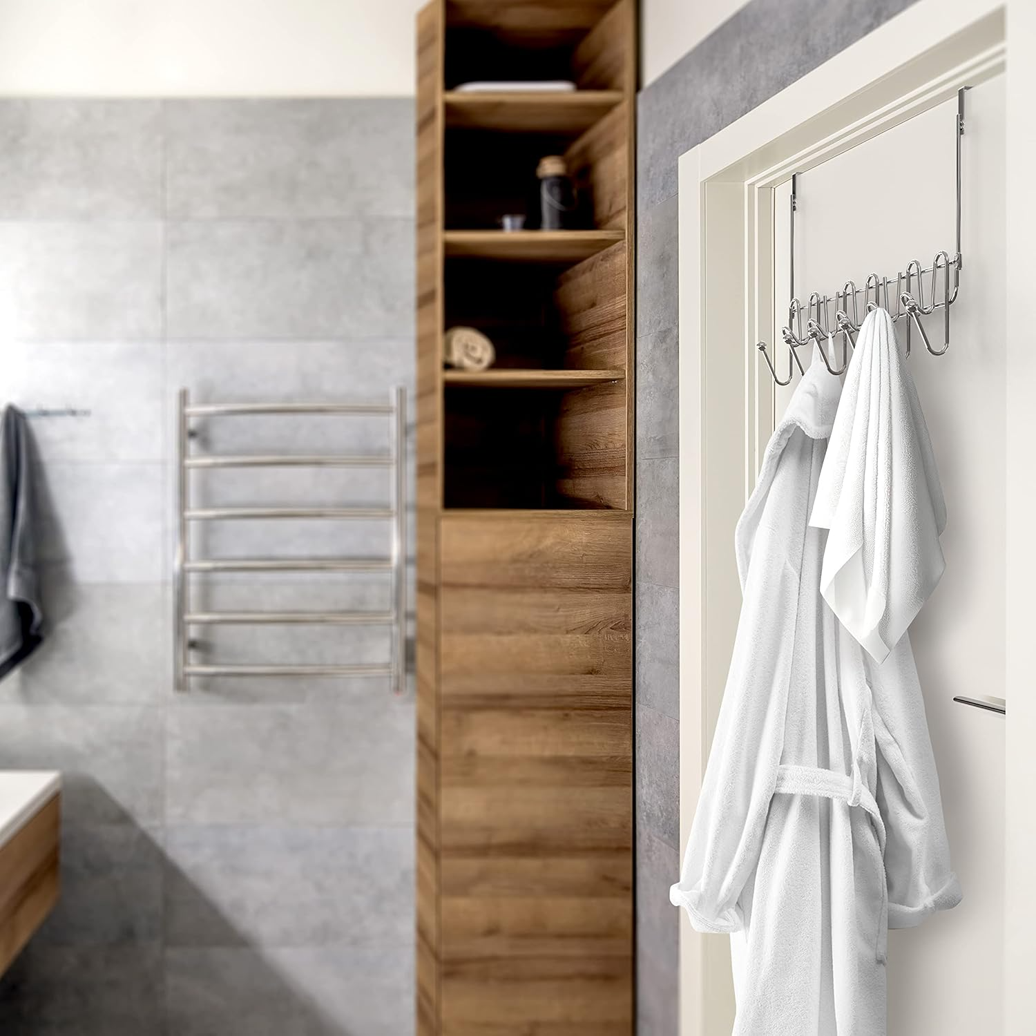 Chrome Over Door Towel Rack-4. Chrome Over Door Towel Rack-4.