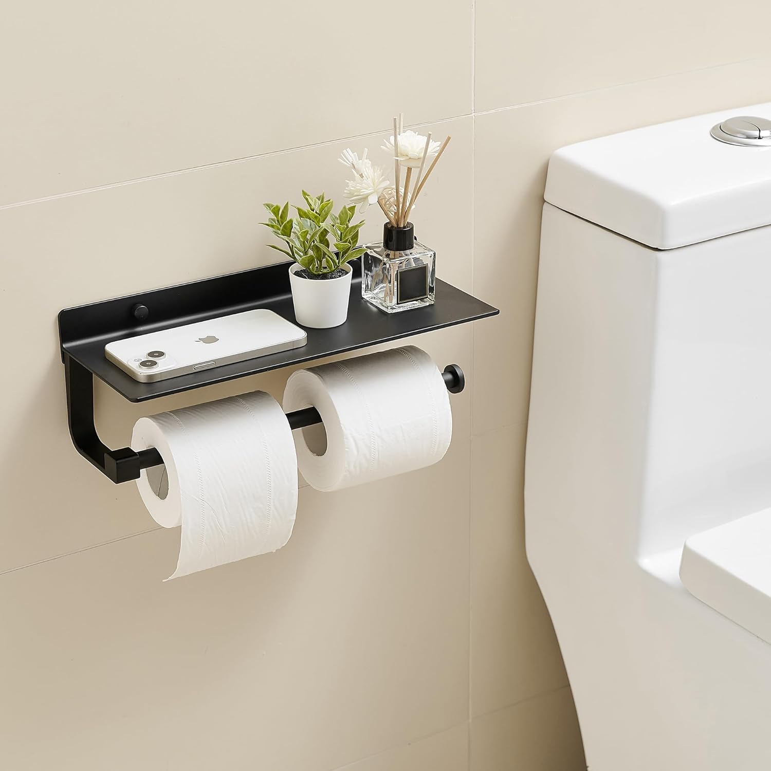 Compact Hand Towel Rack with Shelf-2