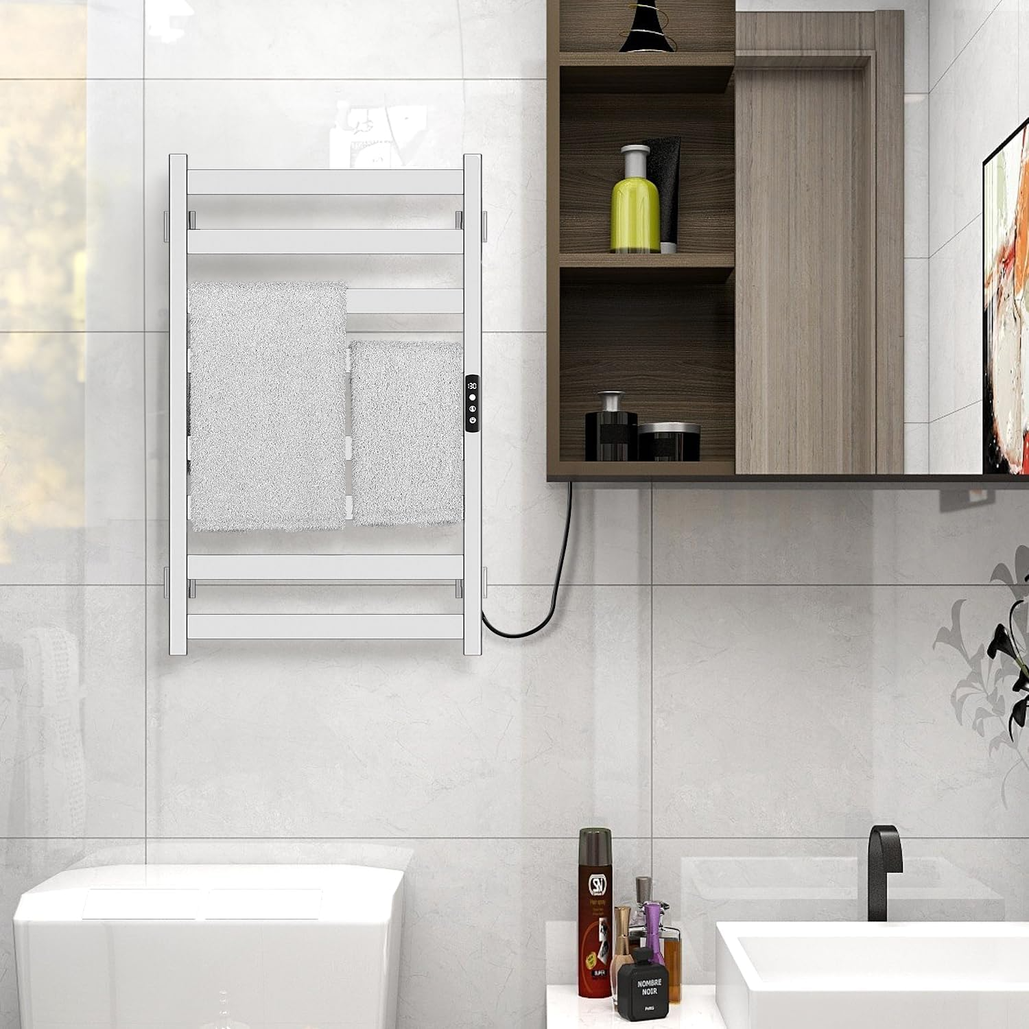 Compact Heated Bathroom Towel Rack-2.