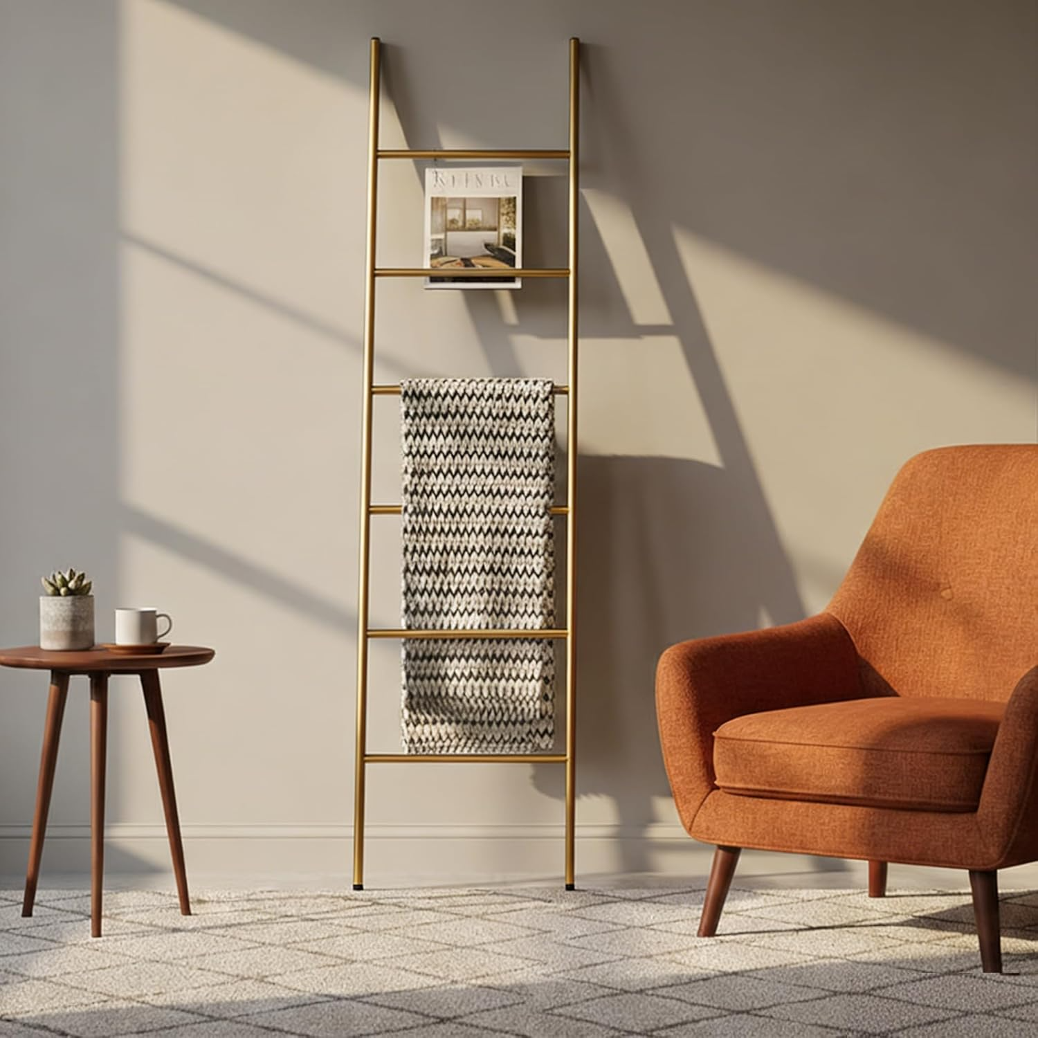 Decorative Ladder Towel Rack-2. Decorative Ladder Towel Rack-2.