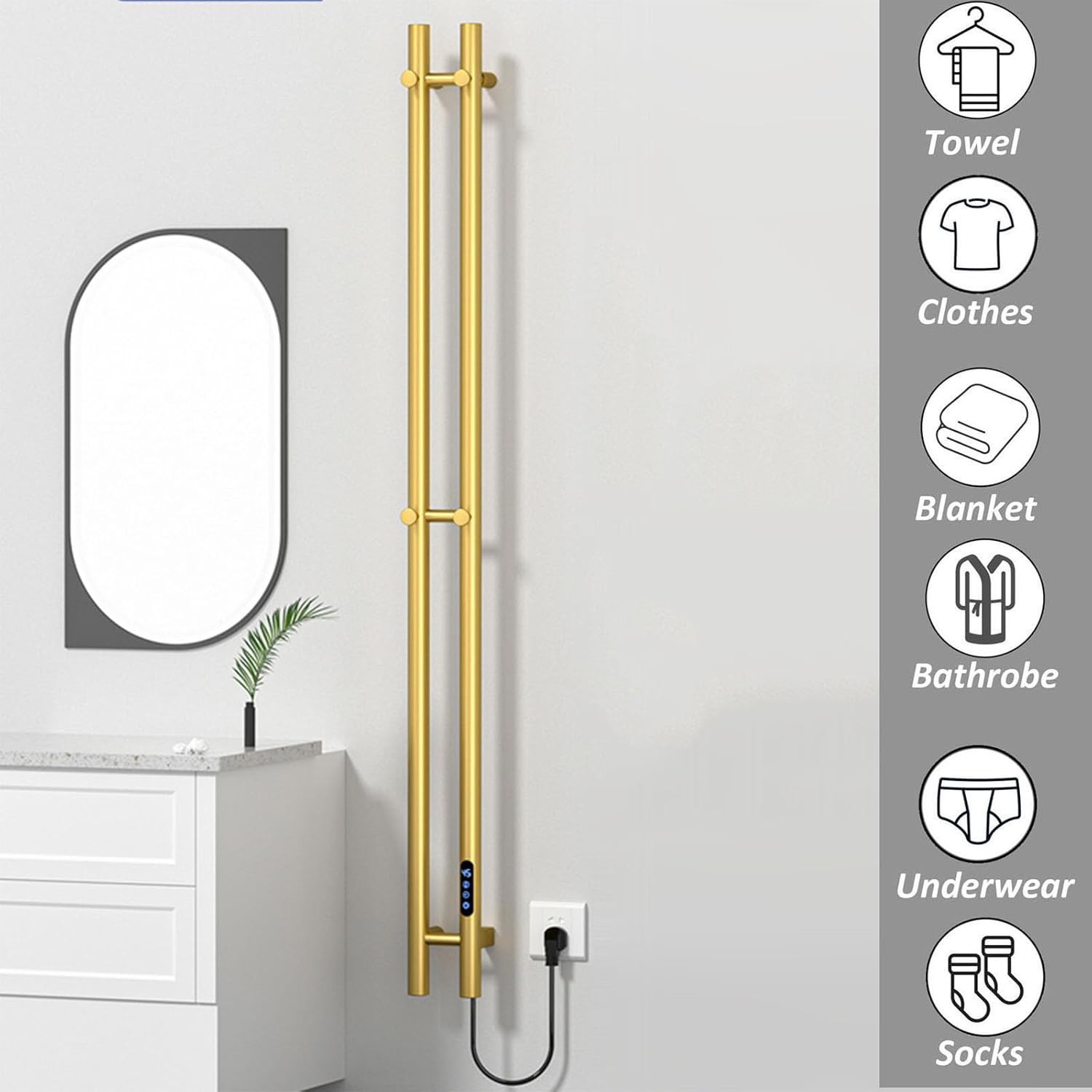 Double Bar Wall Mounted Towel Rack-4 Double Bar Wall Mounted Towel Rack-4