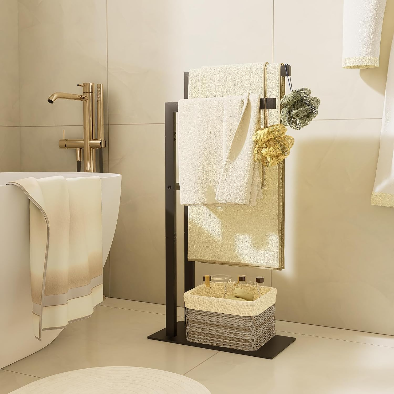 Heavy Duty Freestanding Towel Rack-4.
