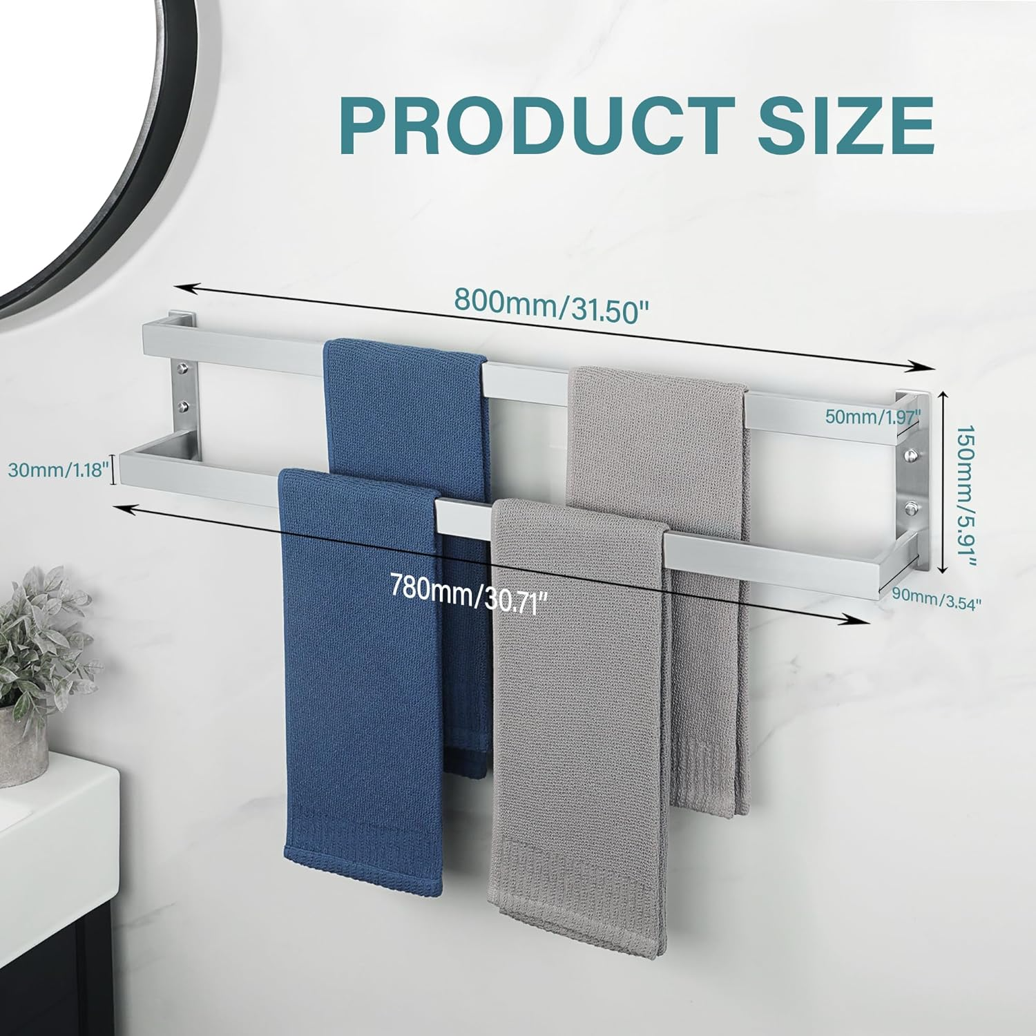 Heavy Duty Wall Mounted Towel Rack-2.