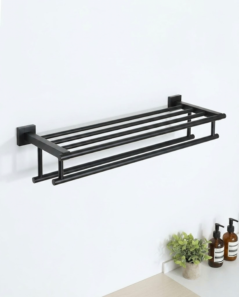 Toallero doble negro mate-4