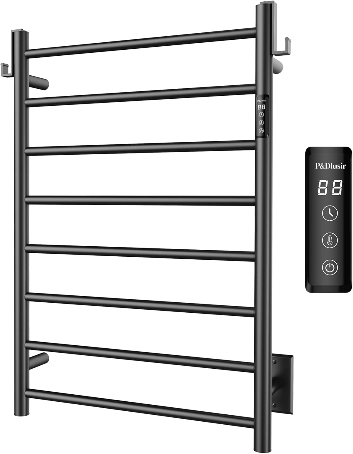 Matte Black Heated Towel Rack-1