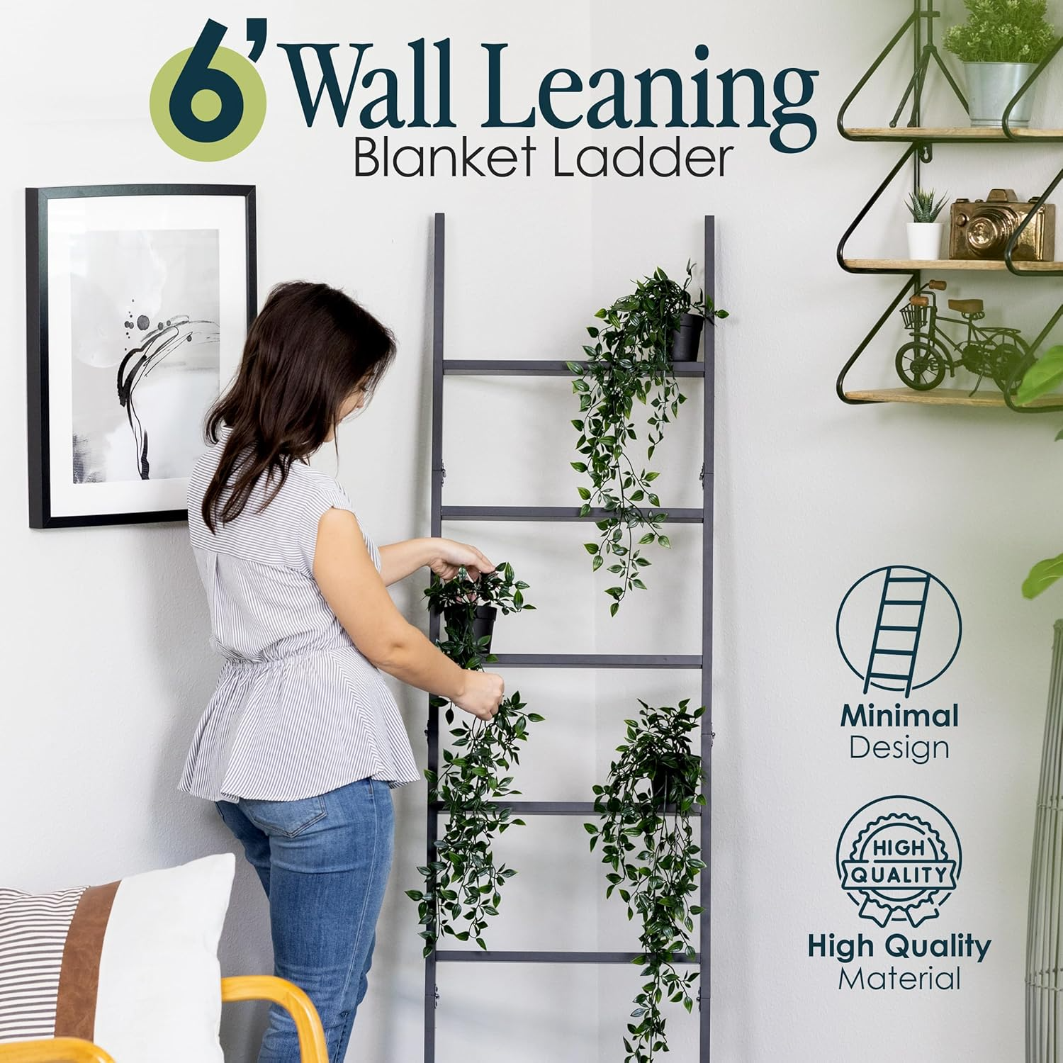 Matte Black Ladder Towel Rack-3. Matte Black Ladder Towel Rack-3.