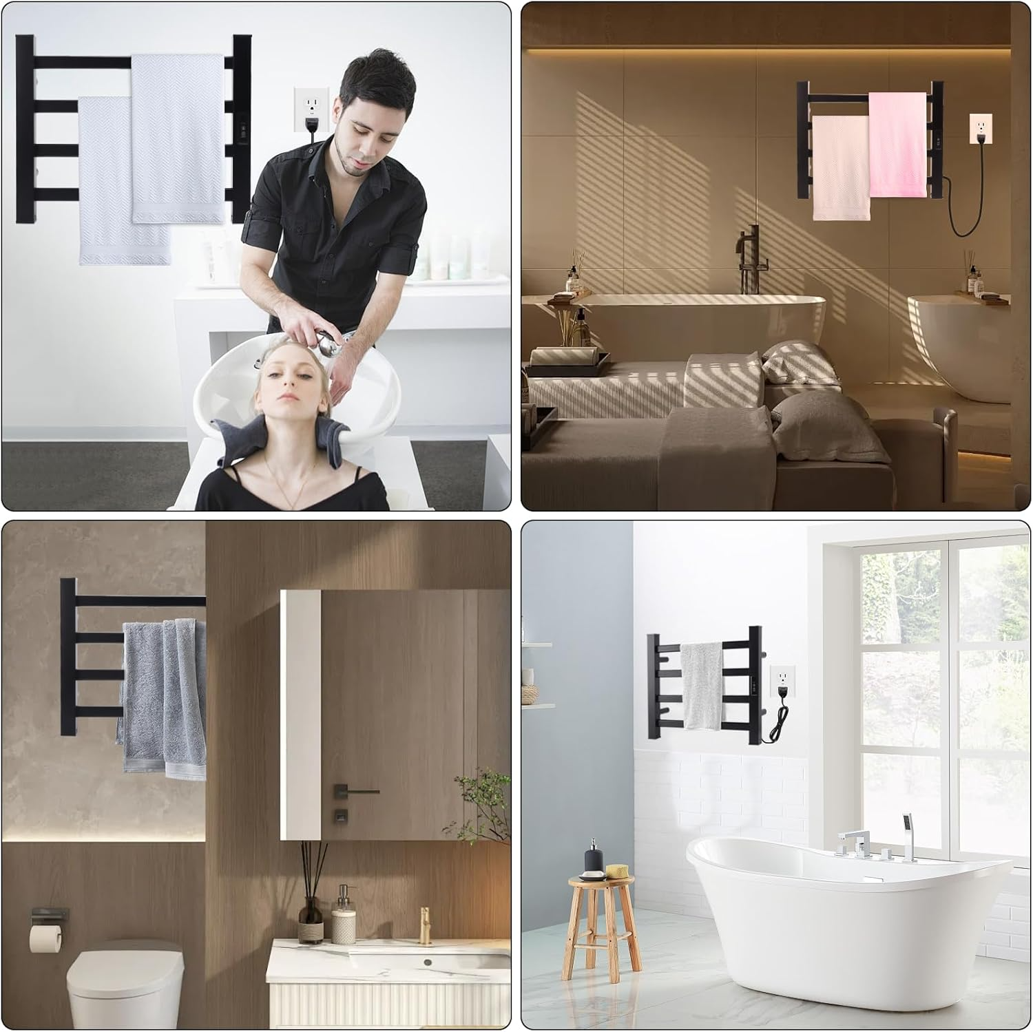 Matte Black Wall Mounted Towel Rack-2. Matte Black Wall Mounted Towel Rack-2.