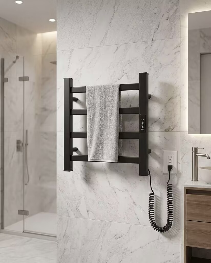 Matte Black Wall Mounted Towel Rack-5.