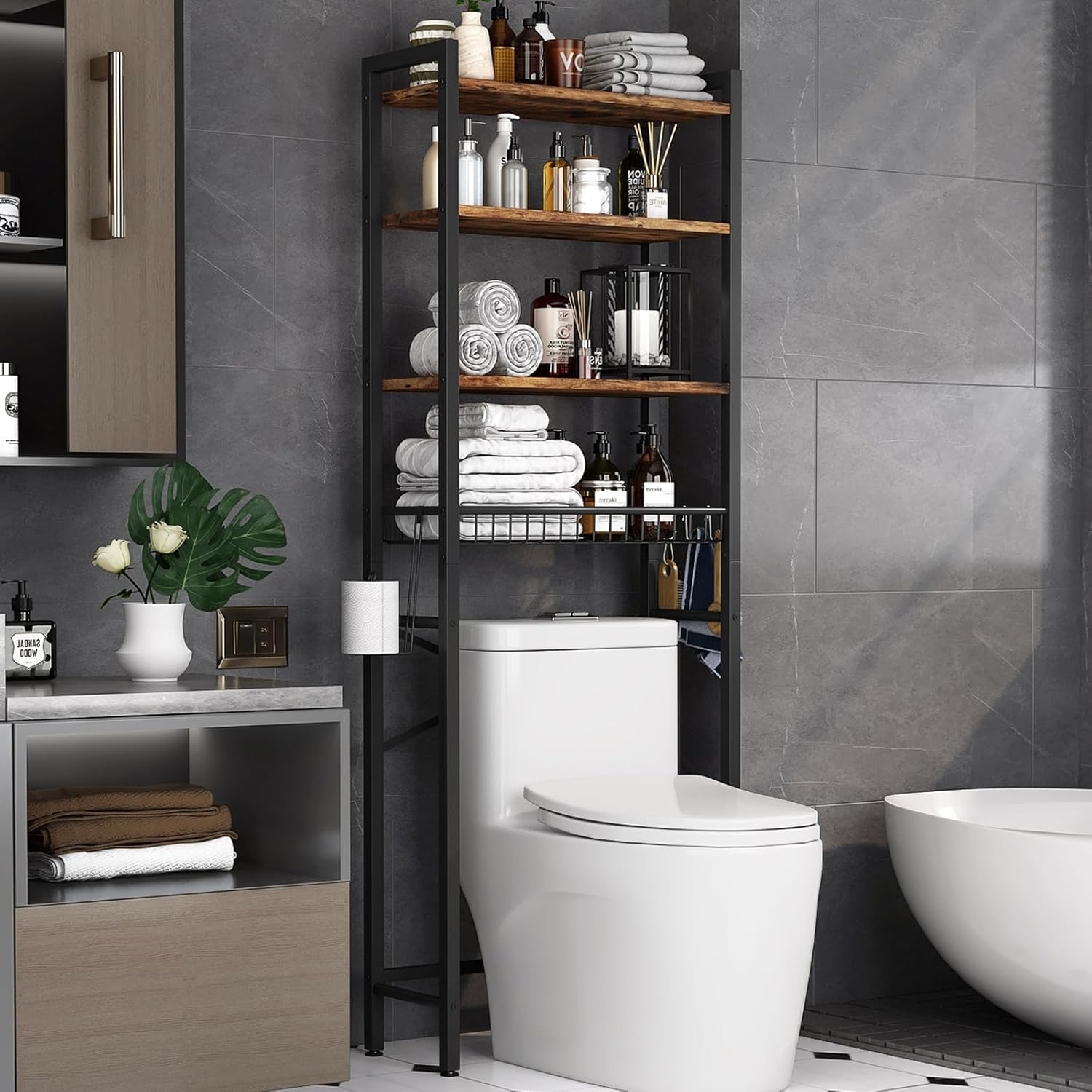Sobre estante de almacenamiento de toallas de baño -1.