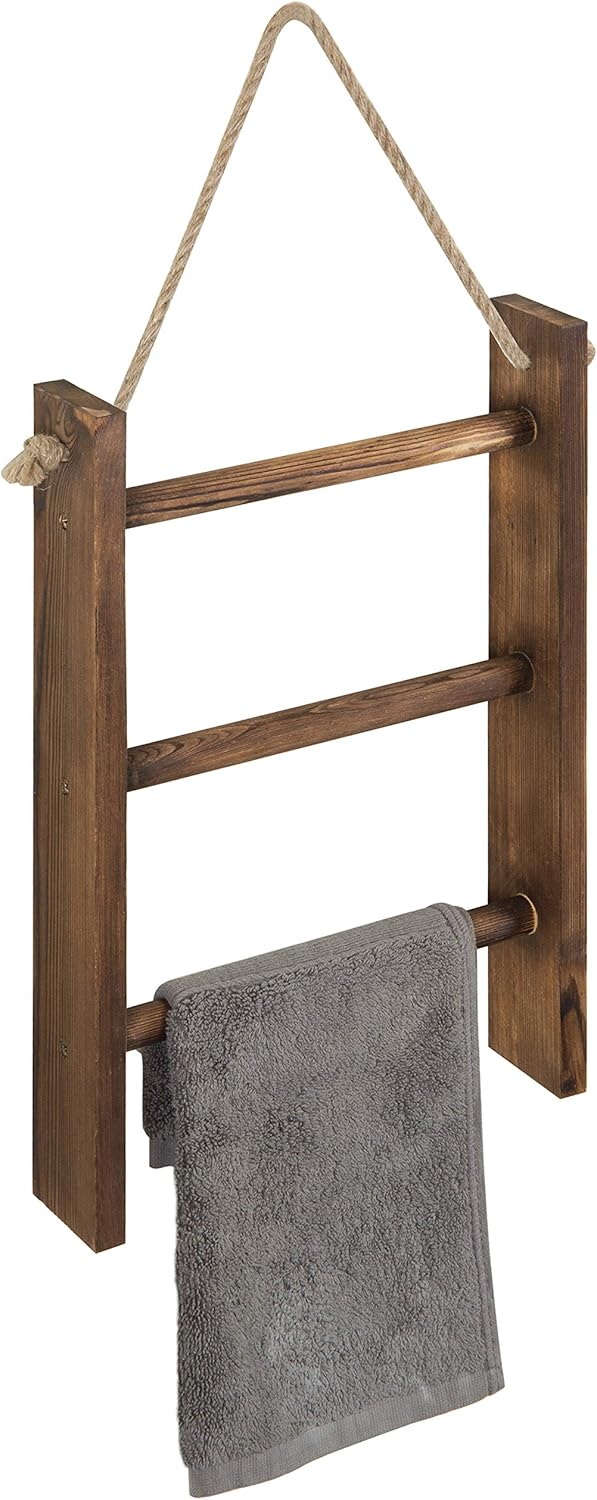 Rustic Ladder Towel Rack-1