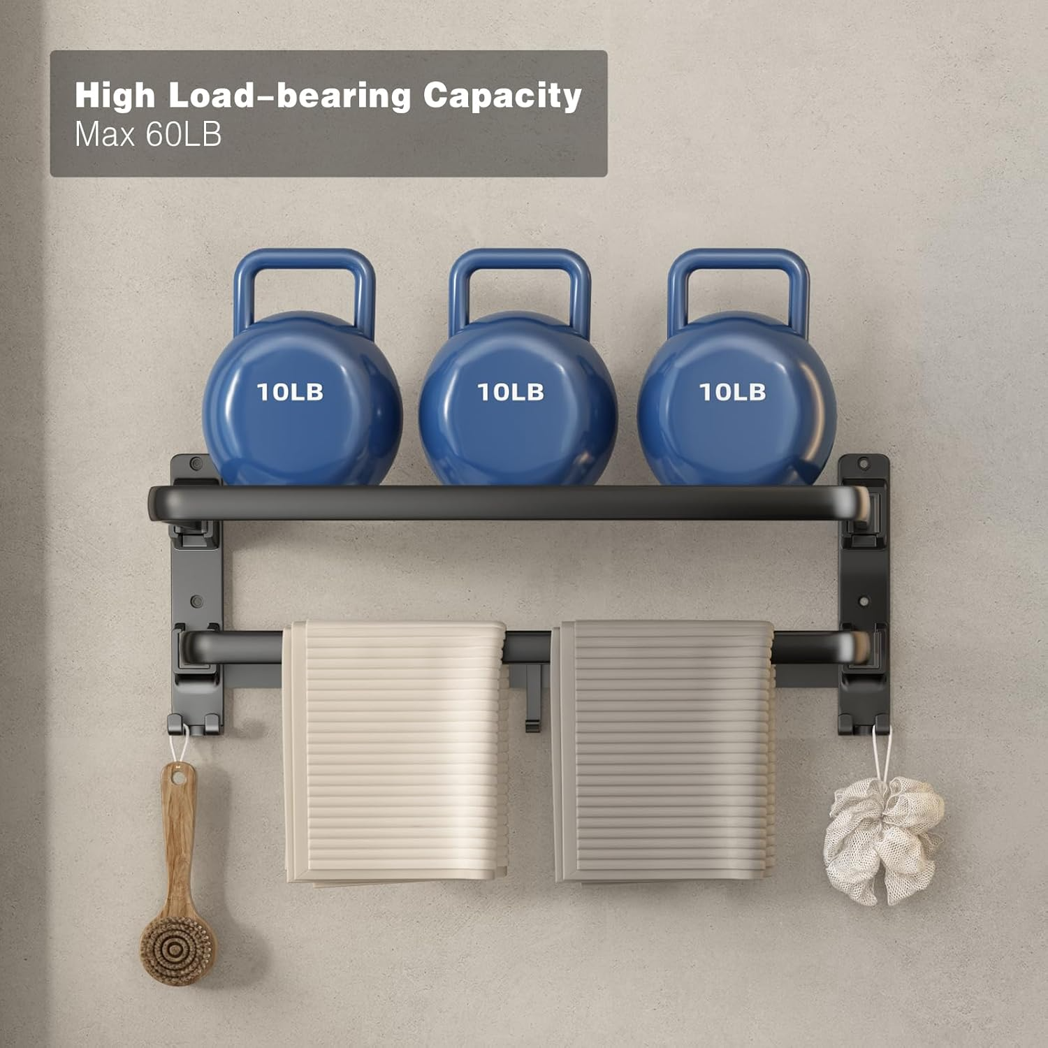 Towel Hook Rack with Shelf -3. Towel Hook Rack with Shelf -3.