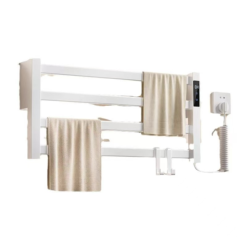 Wall Mounted Electric Heated Towel Rack for Hotel Bathrooms in modern bathroom setting-1