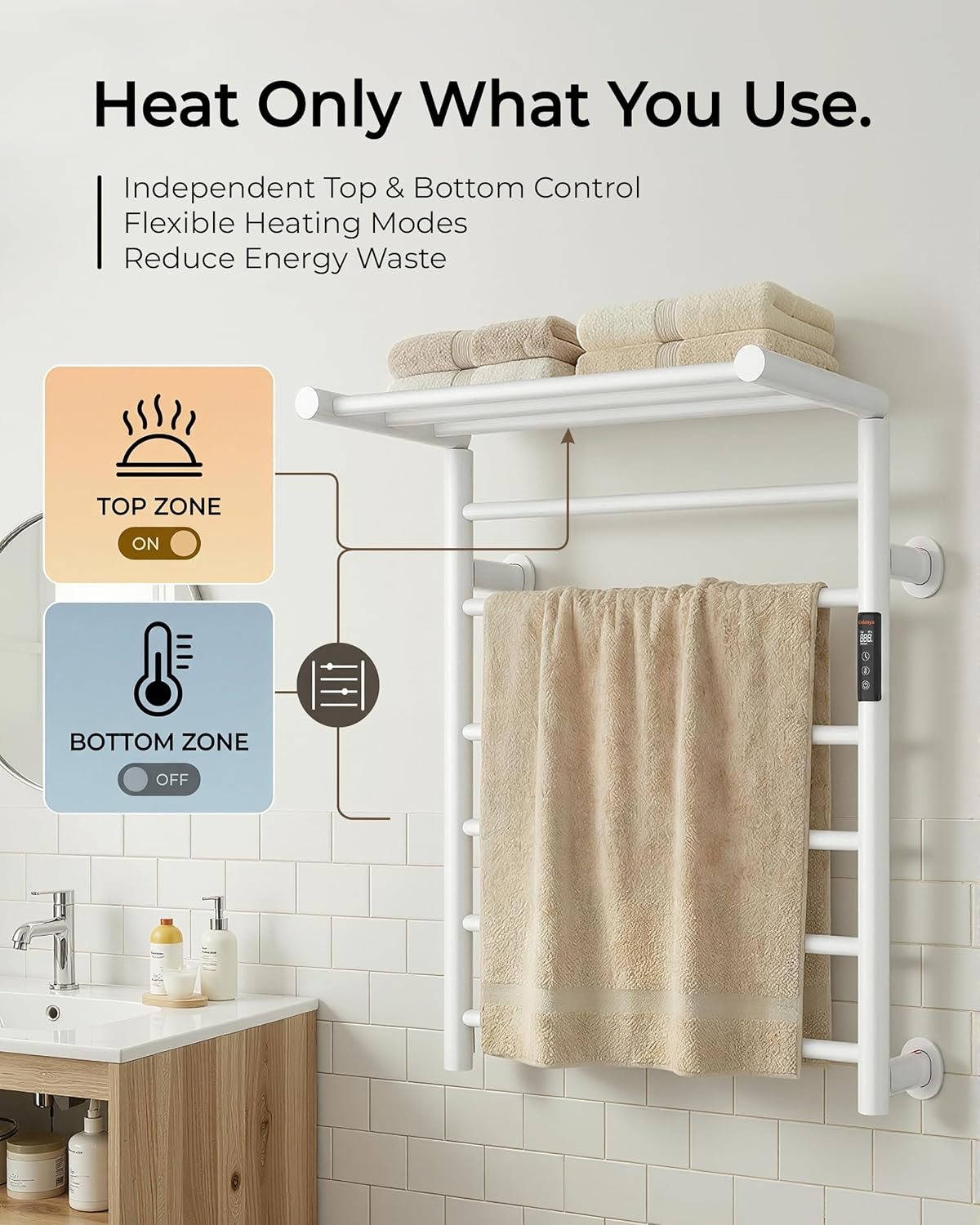 White Heated Towel Rack-2. White Heated Towel Rack-2.