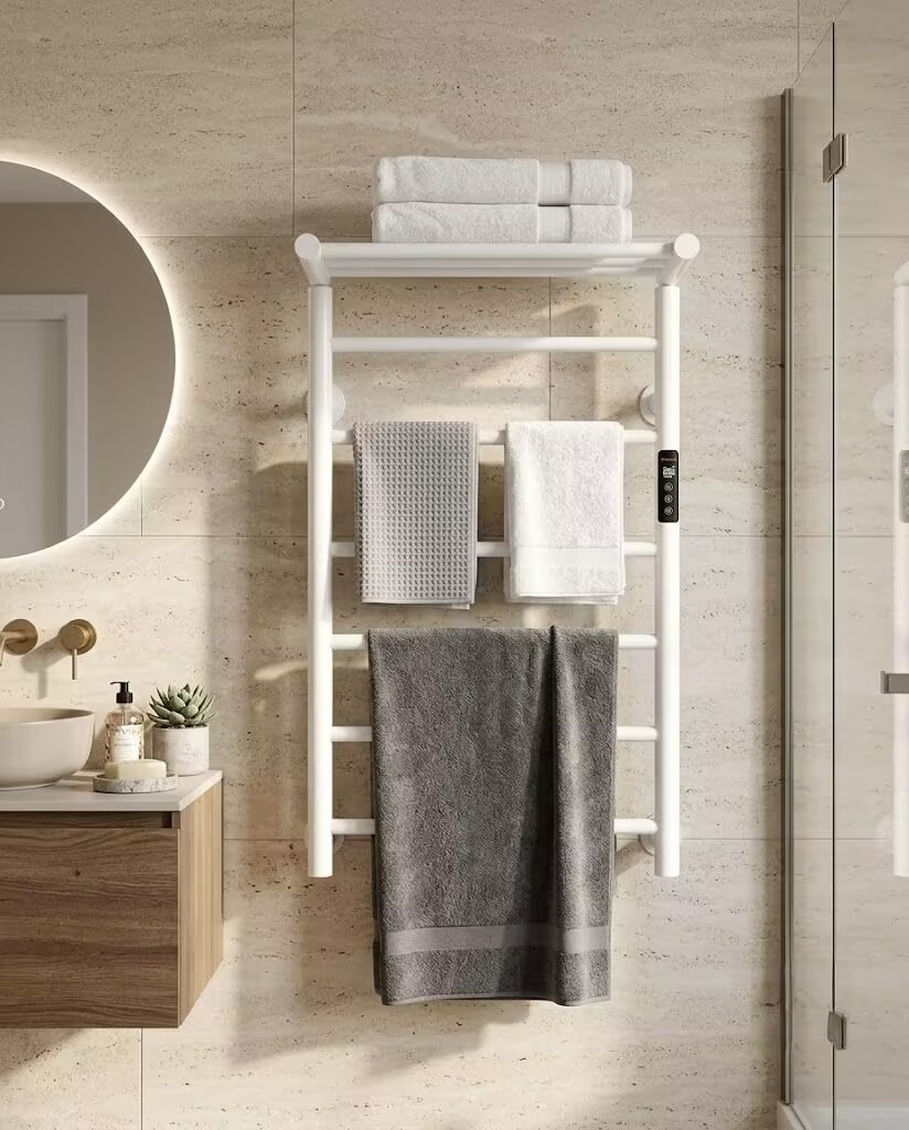 White Heated Towel Rack-4.