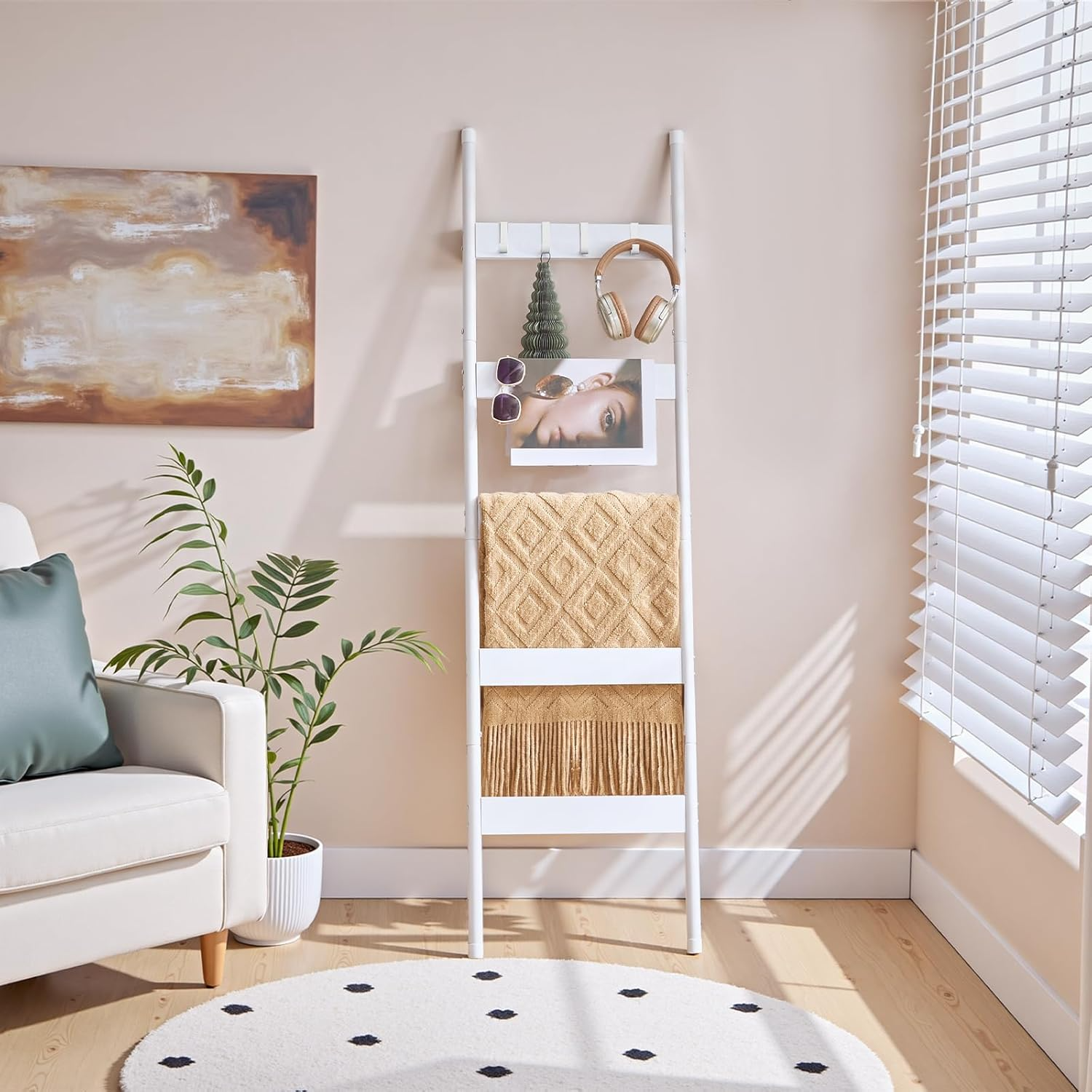 White Ladder Towel Rack-2.