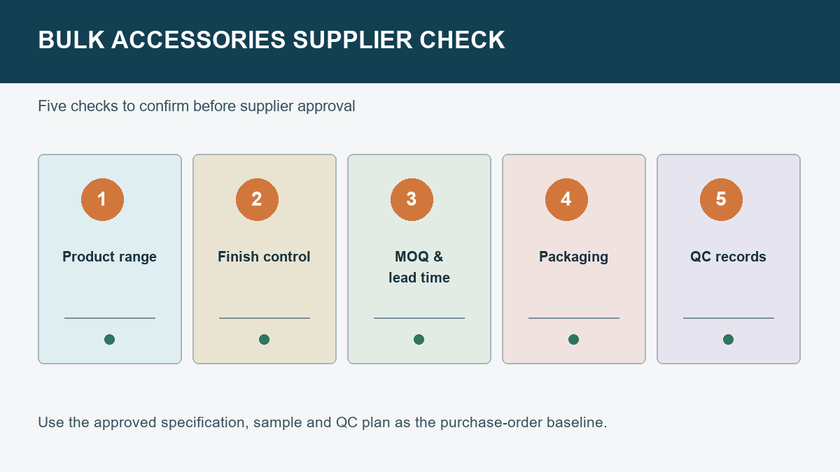 Five checks for approving a bathroom accessories manufacturer for bulk orders