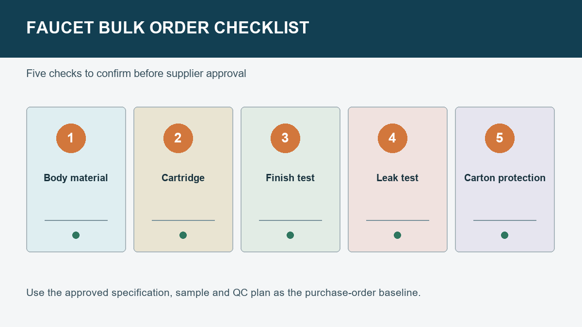 Bathroom faucet manufacturer bulk order quality checklist