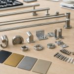 Bathroom hardware samples and mounting components for factory evaluation