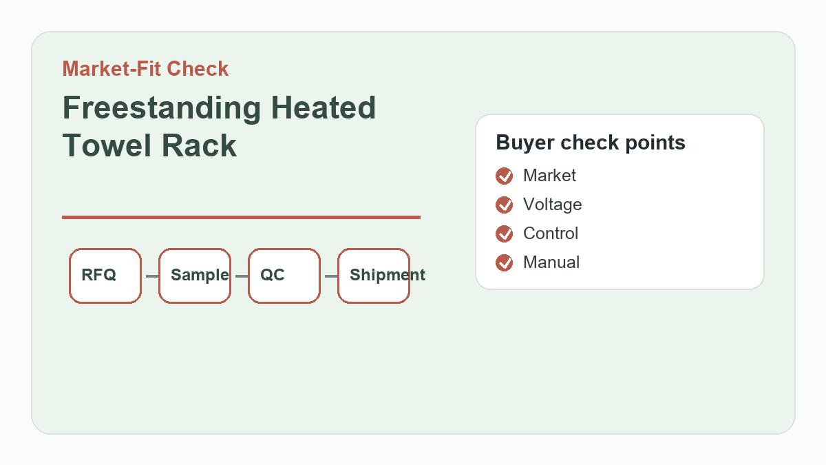 Freestanding Heated Towel Rack procurement checklist infographic